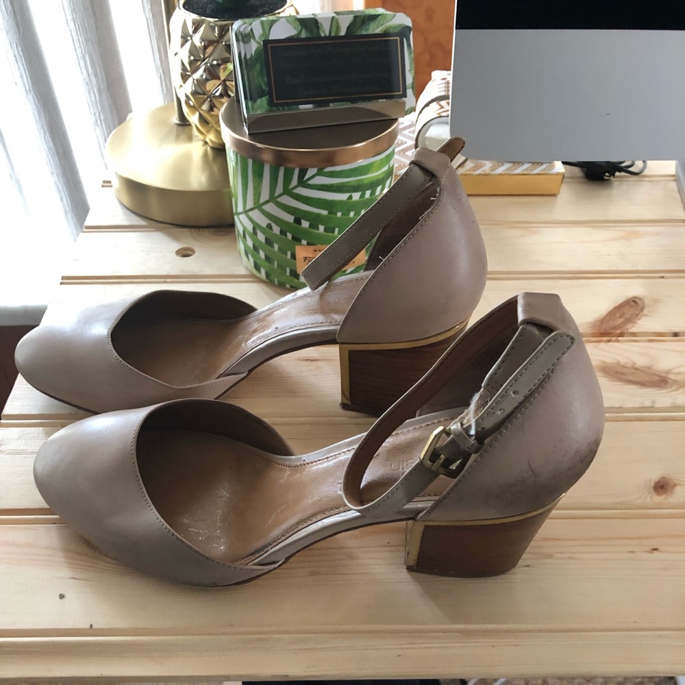 Beige Block Sandals